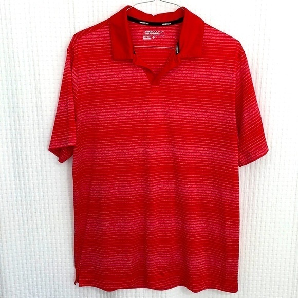Nike Other - Nike Golf Dri-Fit men's polo shirt.‎  Size XL.  Red with white stripes. EUC